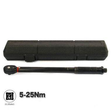 Ключ динамометрический предельный 1/4 / щелчкового типа / 5-25 Hm черный — MOTORTOOL